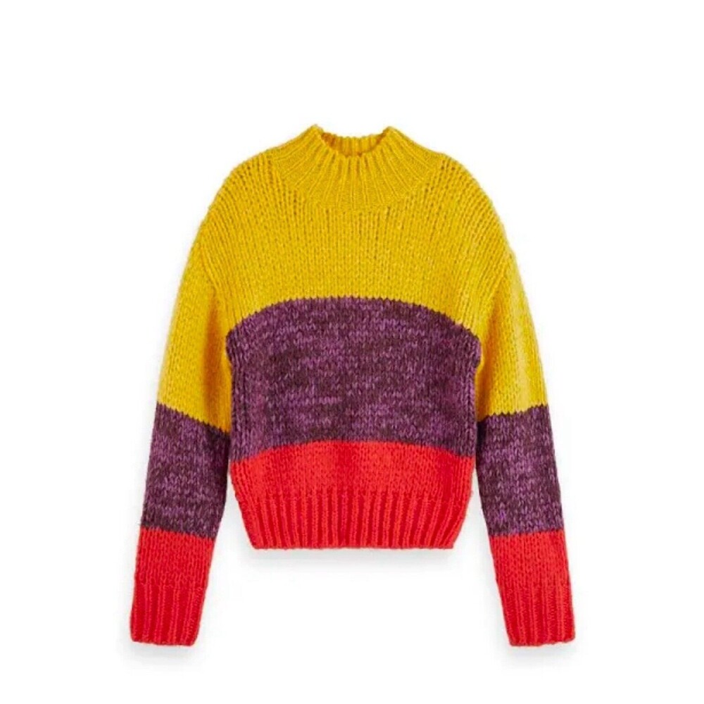 SCOTCH & SODA Chunky Mock Neck Colorful Knit Size S NEW